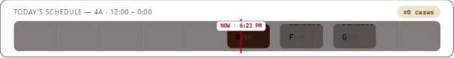 SAAG board Today's Schedule after the fix, with the started order under NOW at 6:23 PM and the two later orders following it.